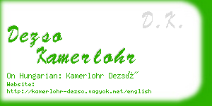 dezso kamerlohr business card